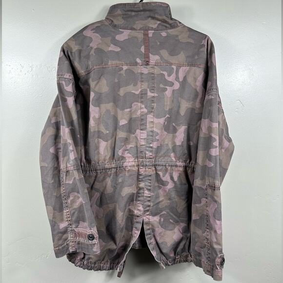 Anthropologie | MARRAKECH Camouflage Utility Jacket Size Large Purple / Grey - Picture 3 of 11